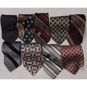 9 Piece Mens Tie Bundle Lot Necktie DNKY, Wembley, Regency, Martin Wong, The...